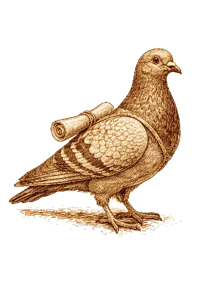 Brieftaube mit Nachricht